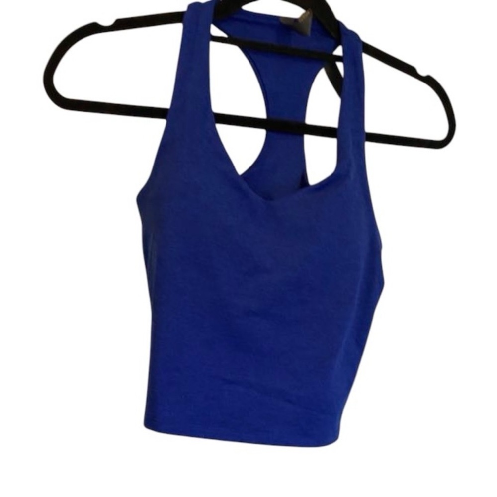 Vuori Blue Sleeveless Crop Tank Top